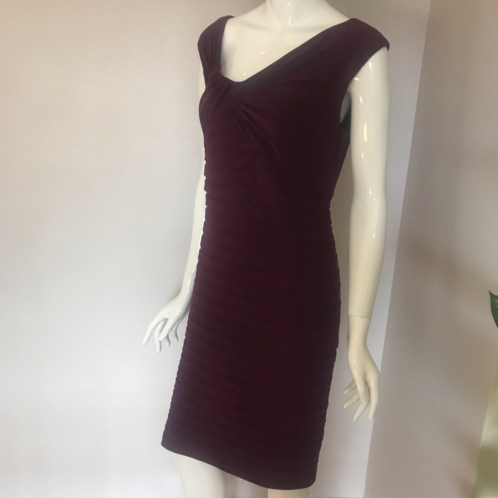 Adrianna Papell asymmetrical neckline dress